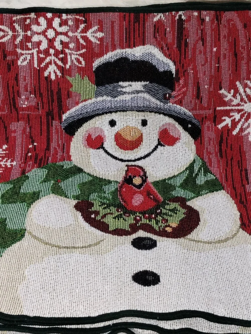 Snowman Woven Placemats Vintage / 4 Pc